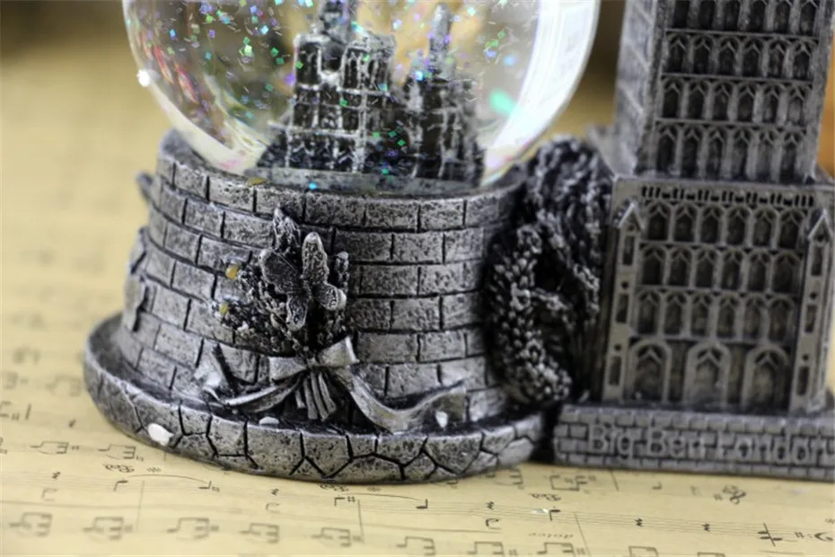 Europe Big Ben Model Lighting Crystal Ball Resin Home Decoration Birthday Christmas Children Wedding Living Room Luxury Gift (6)