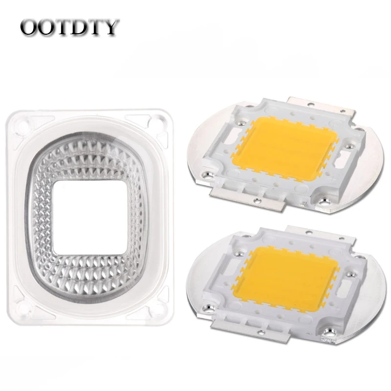 

OOTDTY LED Lens Reflector For LED COB Lamps Include: PC lens+Reflector+Silicone Ring Lamp Cover shades FloodLight DIY