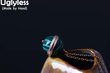 

Uglyless Real S 925 Sterling Silver Planet Pendants Necklaces for Women Natural Turquoise Balls Chokers Vintage Bohemian Jewelry