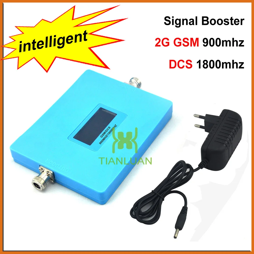 

Intelligent Display Dual Band GSM 900Mhz DCS 1800MHz Mobile Phone Signal Booster 2G 4G Cell Phone Signal Repeater with Power