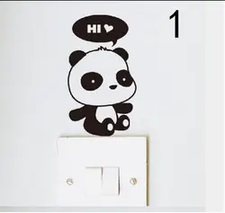 DIY Panda виниловые наклейки чехол с милой пандой Декоративные наклейки для настенных выключателей наклейки домашняя отделка спальни салон