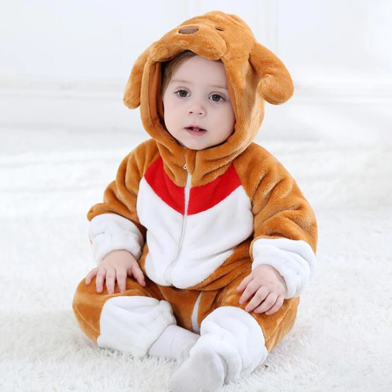 Baby Animal Big Ear Dog Kigurumi Pajamas Clothing Newborn Anime Infant Romper Onesie Cosplay Costume Outfit Hooded Jumpsuit