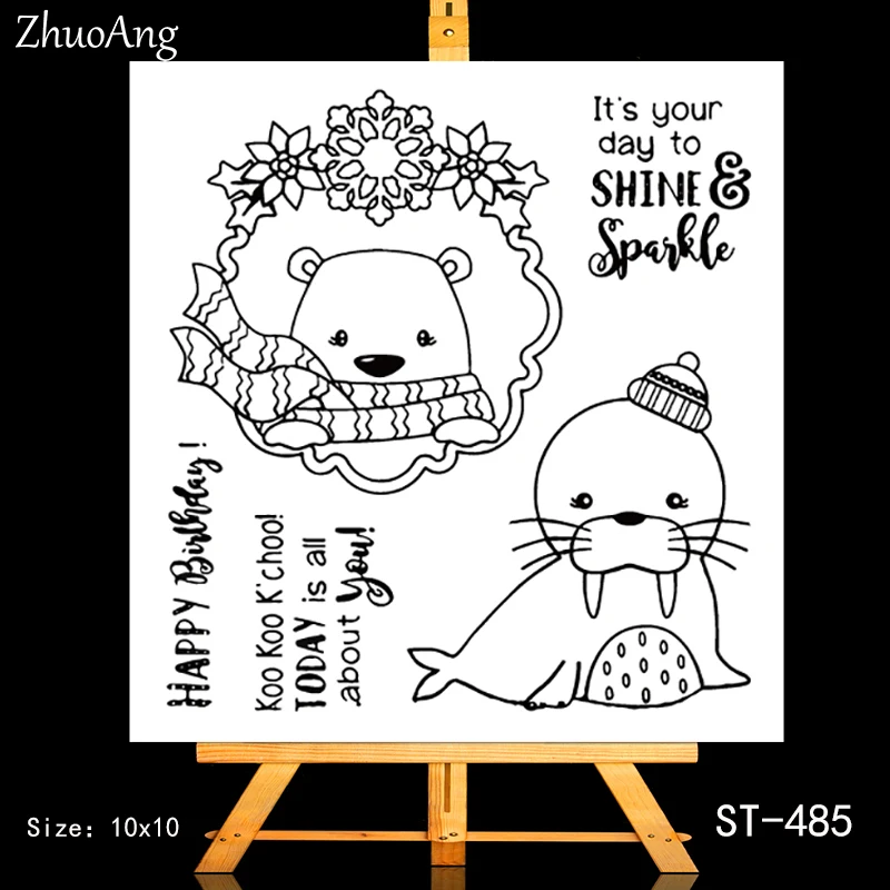 

ZhuoAng happy Birthday Transparent and Clear Stamp DIY Scrapbooking Album Card Making DIY Decoration Making
