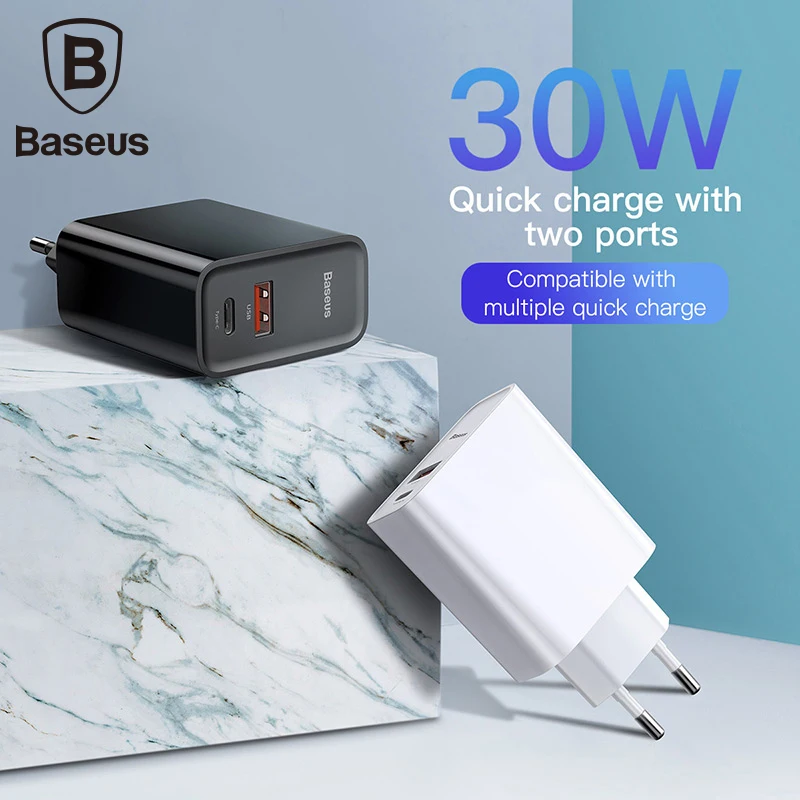 Baseus Quick Charge 4,0 3,0 USB зарядное устройство портативное 5A для huawei 30 Вт QC 4,0 3,0 быстрое зарядное устройство PD 3,0 быстрое зарядное устройство для iPhone