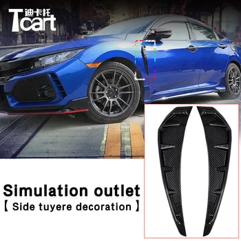 

For Honda Civic 2016 2017 2018 Car Accessories Auto ABS Decorative Shark Gills Simulation Outlet Side Vent Sticker