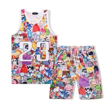 Tracksuit Set Man Summer 3D Print Cartoon Beach Casual 2 pieces Sets Sleeveless Tank Top+Shorts Mens Fitness Clothing Vest Set Tracksuit Set Man Summer 3D Print Cartoon Beach Casual 2 pieces Sets Sleeveless Tank Top+Shorts Mens Fitness Clothing Vest Set