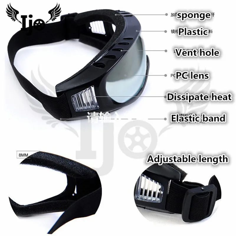 الأزياء mx steampunk من الثعلب سباق الصيد الرماية نظارات المتسابق الرياضة moto شطب الطريق التزلج قناع الصليب moto واضح نظارات