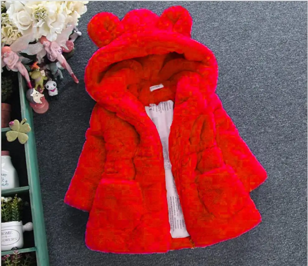 Флисовые куртки с искусственным мехом; плотное пальто для младенцев; теплая детская куртка с заячьими ушками; Рождественский зимний комбинезон; детская верхняя одежда; зимняя одежда для маленьких девочек - Цвет: style 3