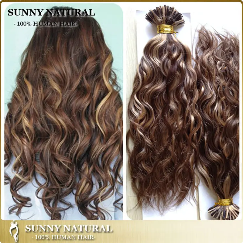 Russian I Tip Hair Extension 1g Stand Wavy Stick Tip Hair Color 4