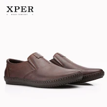2017 XPER Мужские Мокасины Мокасины Скольжения на Дышащих Шарм Мужская Обувь Повседневная Мода Круглым Носком Коричневый Мужчины Квартиры # YMD86039BN