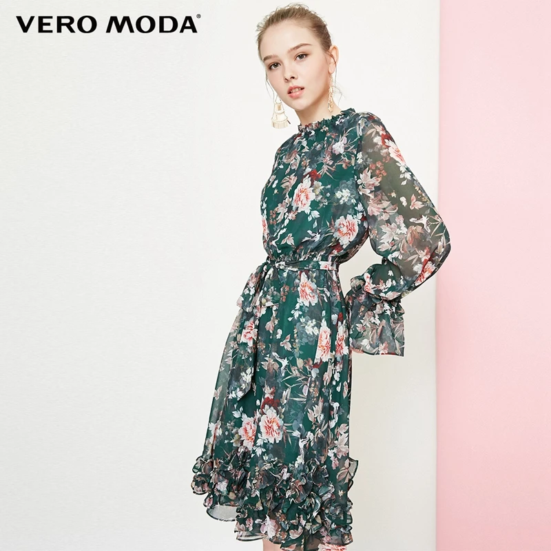 Vero Moda платье женское стиль суд Раффлед печатных ткань цветочные платье | 31837D501