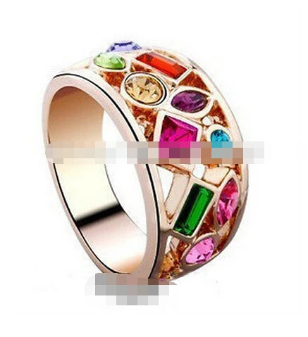 ZCD 322+++Estate fine Genuine multicolor Tourmaline GP Jewelry Ring | Украшения и аксессуары