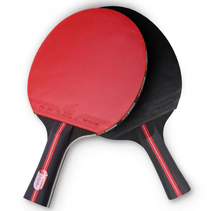 Boliprince ракетка для настольного тенниса резиновая ракетка для пинг-понга прочная длинная ручка рукопожатие ракетка для пинг-понга комплект с сумкой - Цвет: Красный