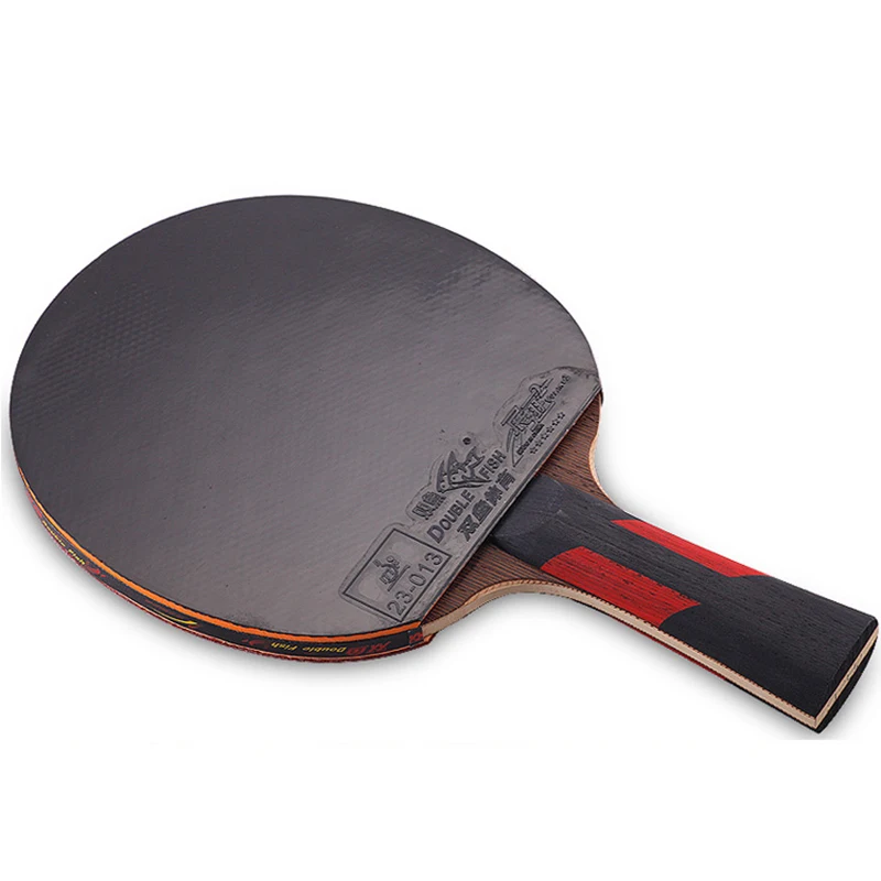 Ceny Podwójna ryba 7 gwiazdek 5 warstw Pro tenis stołowy FL uchwyt rakiety Wenge drewno rakieta PingPong nietoperze szybki atak z rakietą torba