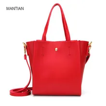 

Simple Design Handbags For Women Pu Leather Casual Ladies Tote Bucket Ladies Red Black Pink Over Shoulder Cross Body Bag