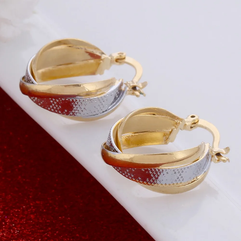 Дизайн подвеска золотого цвета Австрийские двухцветные серьги блестящие серьги ювелирные изделия