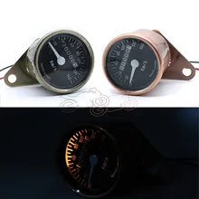 1 шт бронзовый Цвет мотоцикл 12 V Подсветка Тахометр калибровочный Спидометр одометром двойной Управление датчик Универсальный Fit