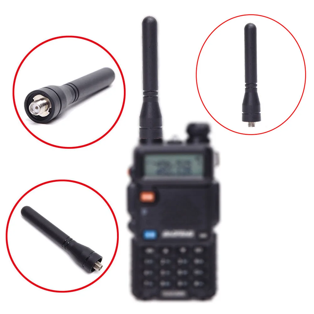 

BAOFENG BF-888S Walkie-talkie Antenna 400-470MHz VHF/UHF Dual Frequency High Gain 7.5CM Thumb Short Antenna for BF-888S/UV5R