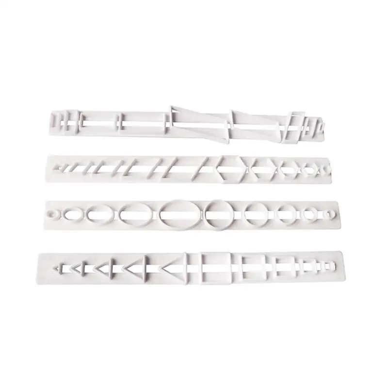 

4pcs/set Russian Letters Alphabets Fondant Cake Plastic Cake Mold Tool Sugar Craft for Birthday Cake Border Stencil