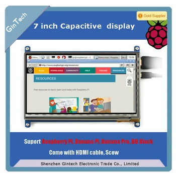 

FREE shipping 7 inch Raspberry Pi B LCD HDMI Touch Screen 800*480 Support RPi Banana Pi/Pro BB Black display