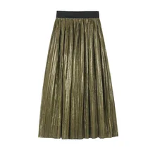 OHRYIYIE 10 цветов яркая плиссированная юбка Женская Осень Зима новая корейская мода длинная юбка женская фиолетовая красная серая макси юбка