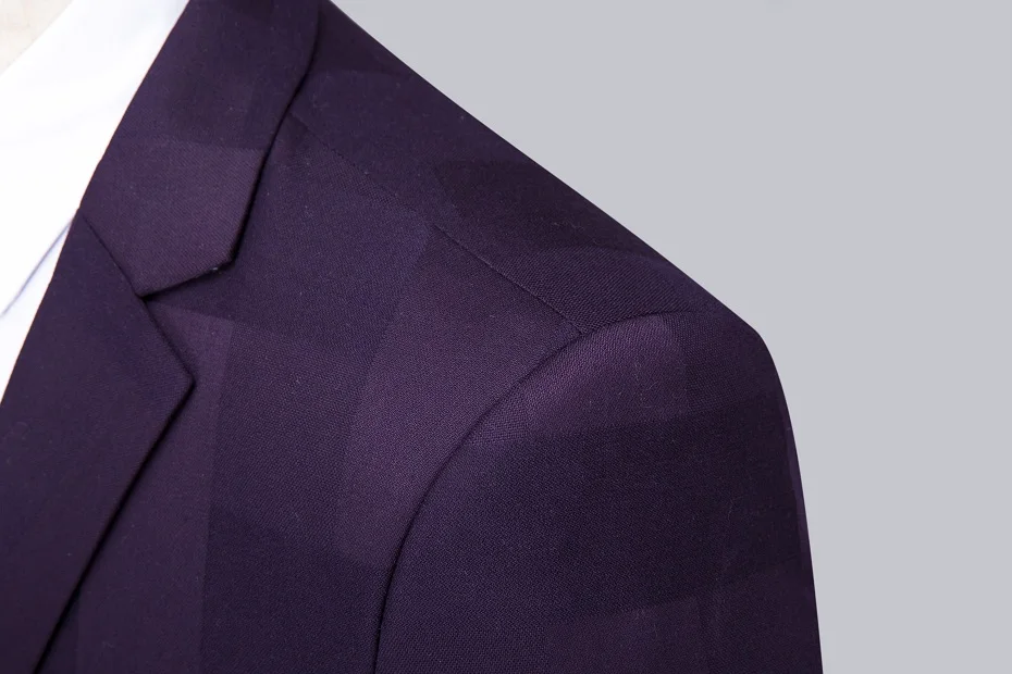 TIAN QIONG фиолетовые деловые мужские костюмы на заказ, свадебные костюмы, мужской костюм, приталенный, с зубчатым отворотом, набор для женихов(куртка+ брюки+ жилет