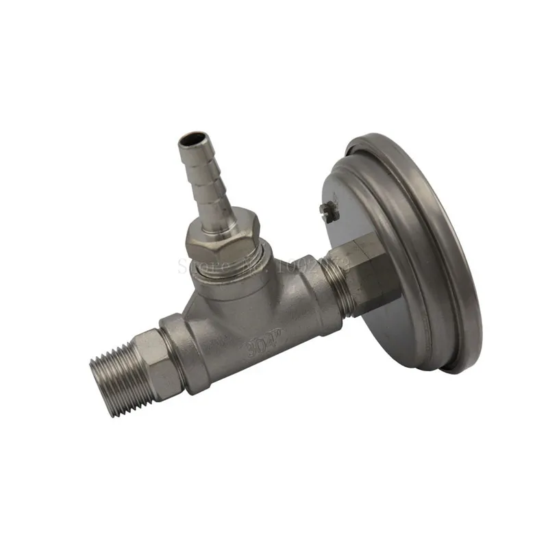 3 Face Bi-metal In-line Thermometer Monitor,12NPT Tee, 12 Hose Barb Home Brew Beer Plate Chiller Mash Tun Monitor (7)
