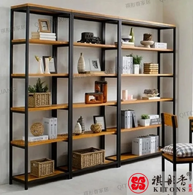 american retro wood floor shelf bookcase shelf bookcase easy storage
