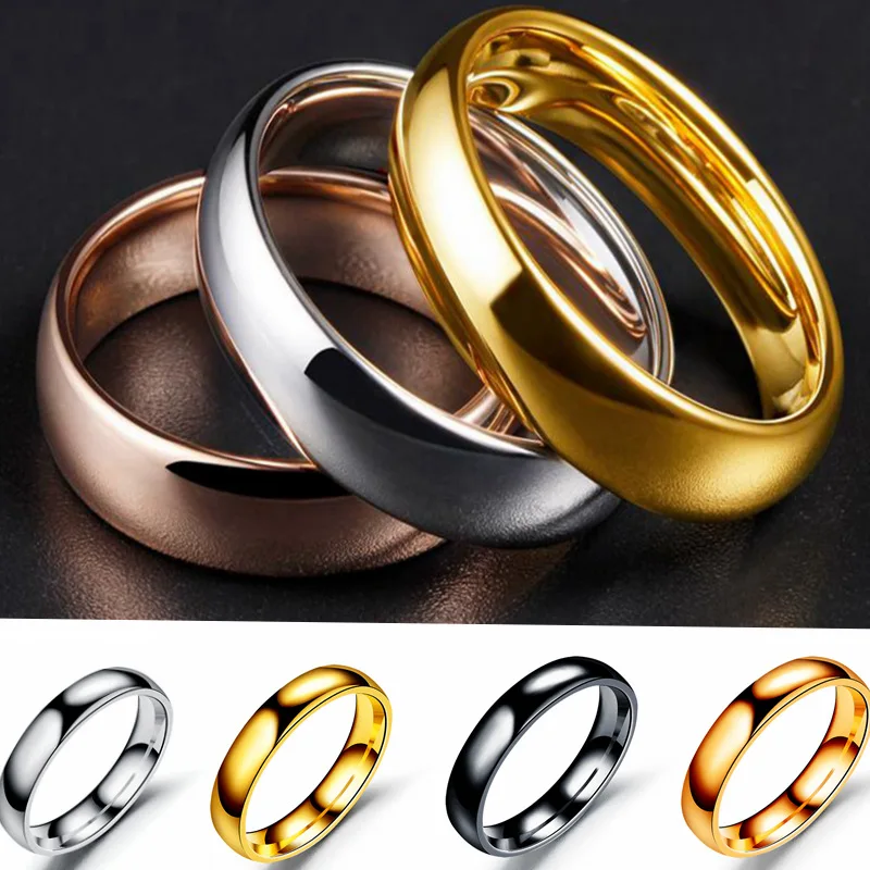 

Latest Fashion Fortunately Rose Gold Women Men Polished Stainless Steel Ring Convention Jewelry Wedding Band Ring Valentine Gift