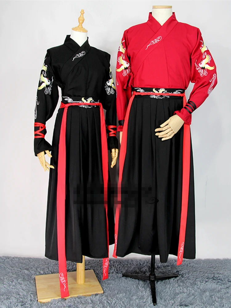 Мужские и женские костюмы Hanfu в китайском стиле для народных танцев винтажные