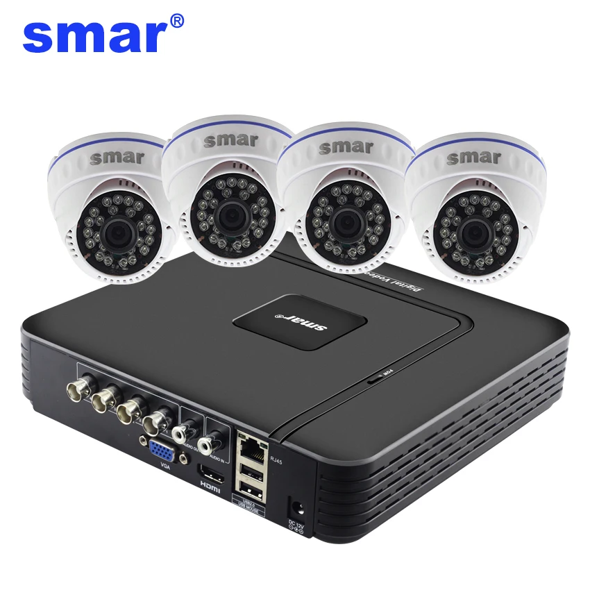 Видеонаблюдения камера DVR системы автономный комплект 4 канала CCTV HVR NVR 3 в 1 видео