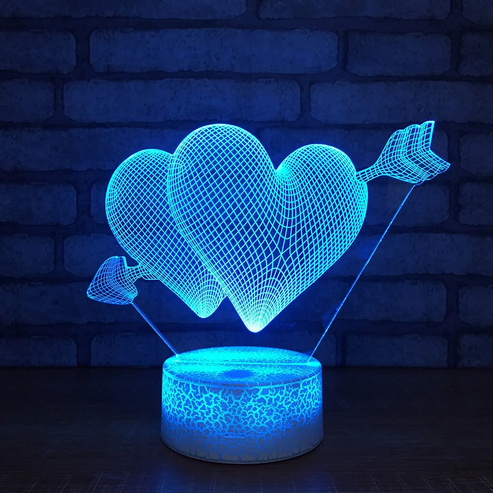 

New Arrows Led 3d Lights Colorful Adjustment Valentine's Day Gifts LightsEnergy Saving Usb Led Night Light Kids Lamp