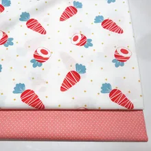 Детское постельное белье из саржи, ткань с принтом в горошек и морковку, хлопок для шитья, детская простыня, хлопковая Лоскутная Ткань, поставка 4 размеров