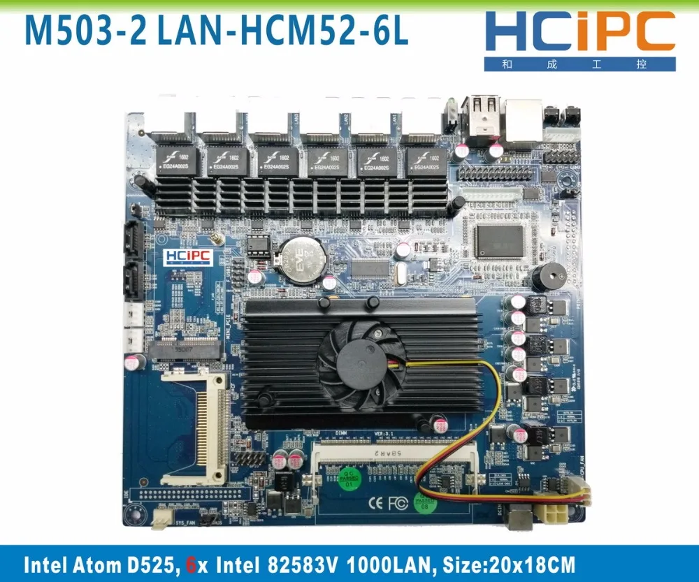 HCiPC M503 2 LAN HCM52 6L D525 6LAN материнская плата мульти брандмауэр Материнская система