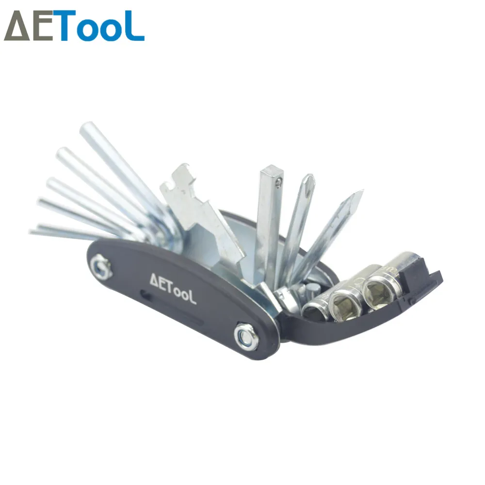 AETool Новый 16 в 1 Многофункциональный Ремонт велосипедов Инструменты Kit