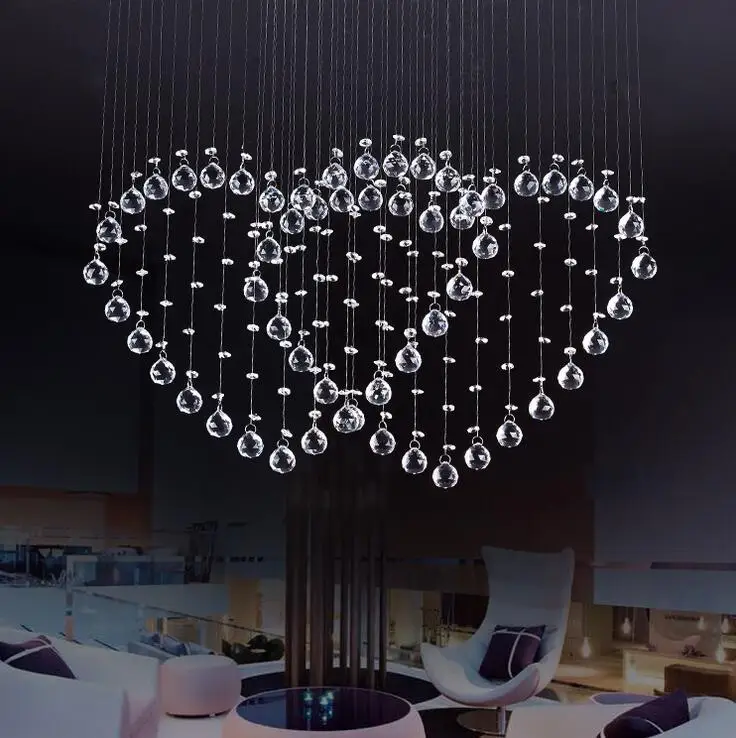 EMS сердце Свадебные огни современный романтический лампы K9 кристалл освещение гостиная Рун Ужин света