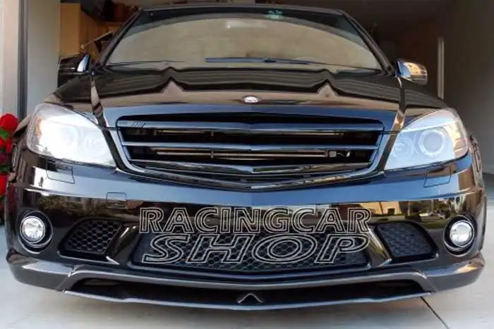 C Style 3PCS Real Carbon fiber FRONT SPOILER For MERCEDES BENZ W204 C63 AMG Sport Front Bumper 2008-2012