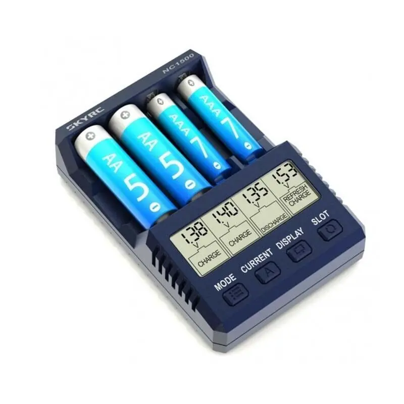 Новинка SKYRC NC1500 5 в 2 1 а 4 слотовое зарядное устройство для батарей AA/AAA с ЖК