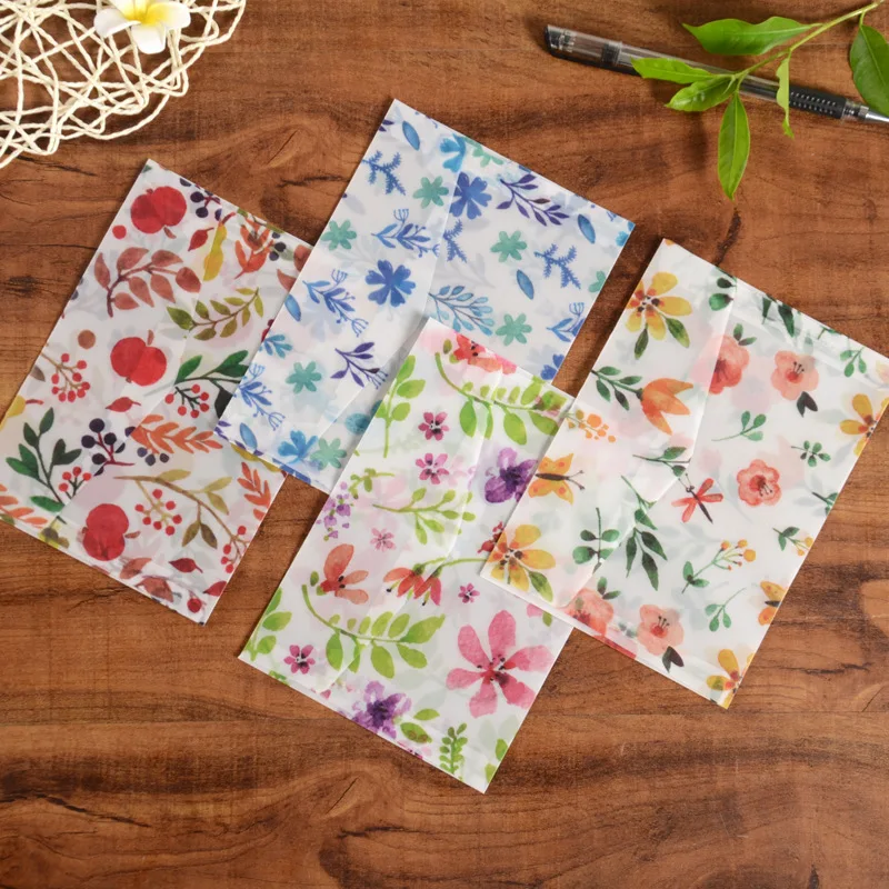 

6pcs 12.5*17.5 translucent special sulfuric acid paper color printing envelope small fresh romantic greeting card storage
