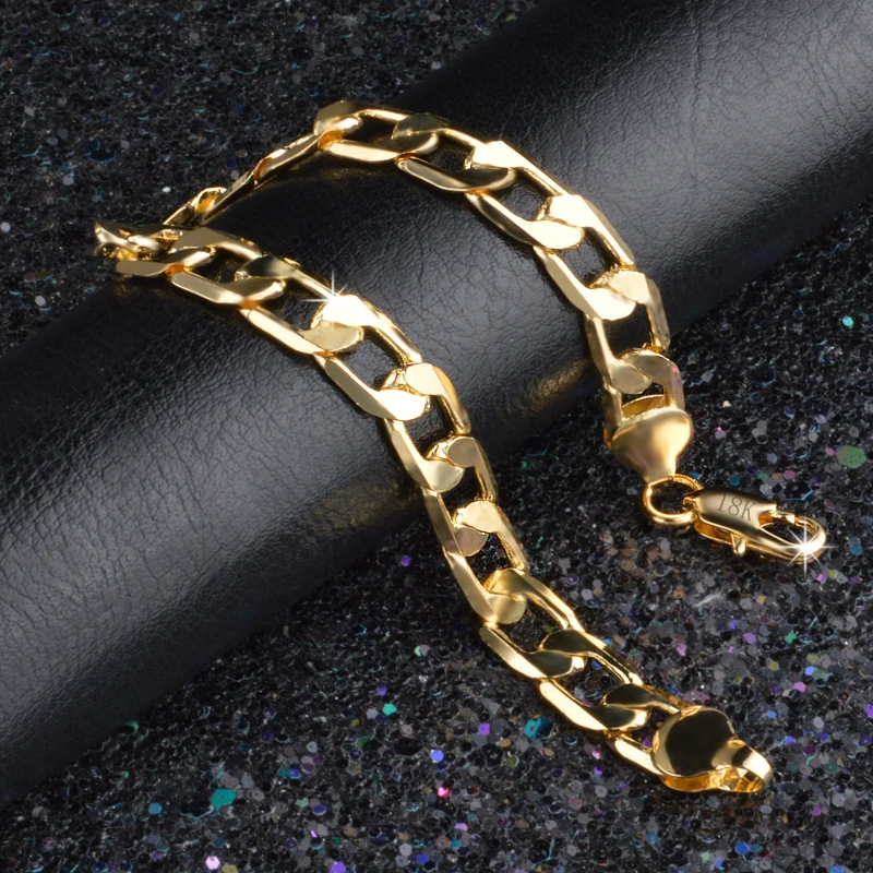 Классический мужской браслет цепочка 6/8/10 мм золотой цвет|bracelet gold|gold colorgold bracelet