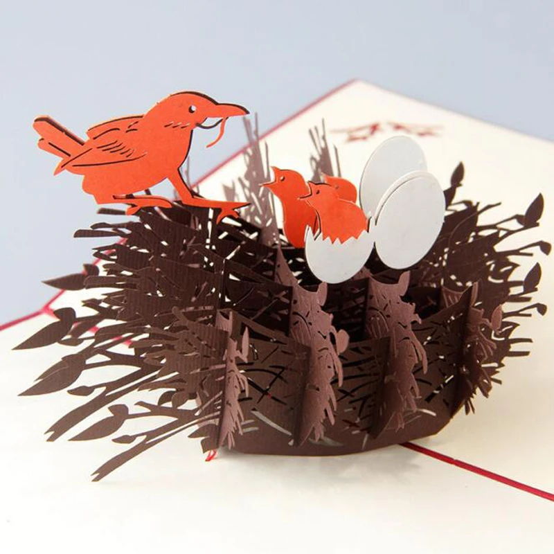 (10 шт./лот) Горячие рекомендации DIY 3D Трехмерная птица с любовью Счастливый День