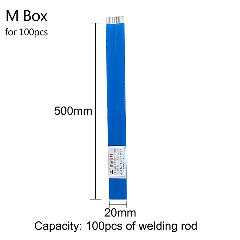 100/500 шт сварочная проволока ящик для хранения 1,6 мм/2 мм* 50 см Низкий Температура Алюминий сварочная проволока флюсовой сердцевины сварочная проволока ящик для хранения - Цвет: M Box