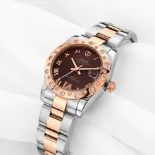 VINOCE Elegant Steel Band Ladies Wristwatches Simple Design Women Quartz Watch rose Gold Relogio Feminino Mujer
