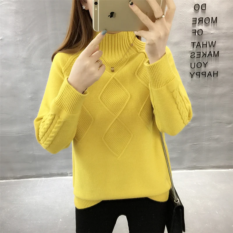 Autumn turtleneck sweater winter warm tops women's long sleeve knitted sweaters solid ladies casual loose pullovers and sweaters