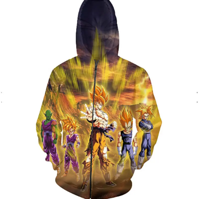 

Dragon Ball Z Comic Goku Comics Men Zipper Hoodie Punk 3d Print Male Sweatshirts Outfits Fashion Sweats Tops Cool Pullover