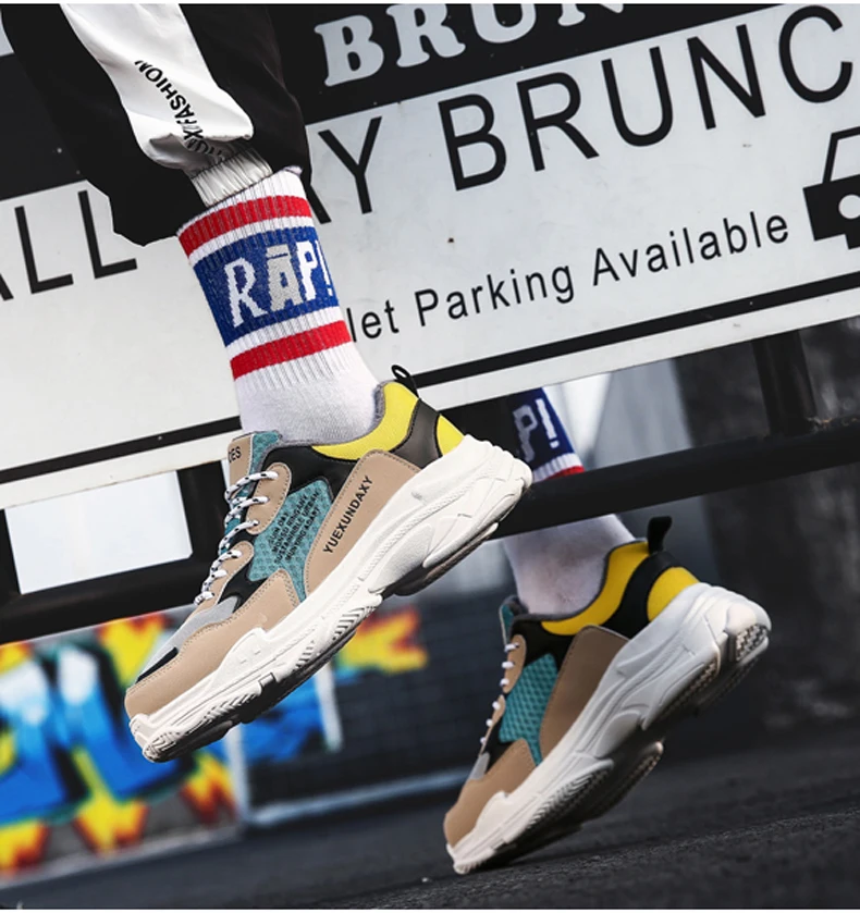 Men's Chunky Sneakers Dad Shoes Men Winter Classic With Fur High Platform Trainers Sneaker Black And White Sneakers Men Platform (13)