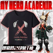 My Hero Academy Bakugo катсуки аниме унисекс футболка Летняя футболка с короткими рукавами футболки красивый узор Цвет Черный