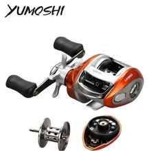 Yumoshi baitcasing рыболовная Катушка 12+ 1BB 6,3: 1 левая/правая наживка литая Рыболовная катушка Магнитная Тормозная Капля воды колесная катушка