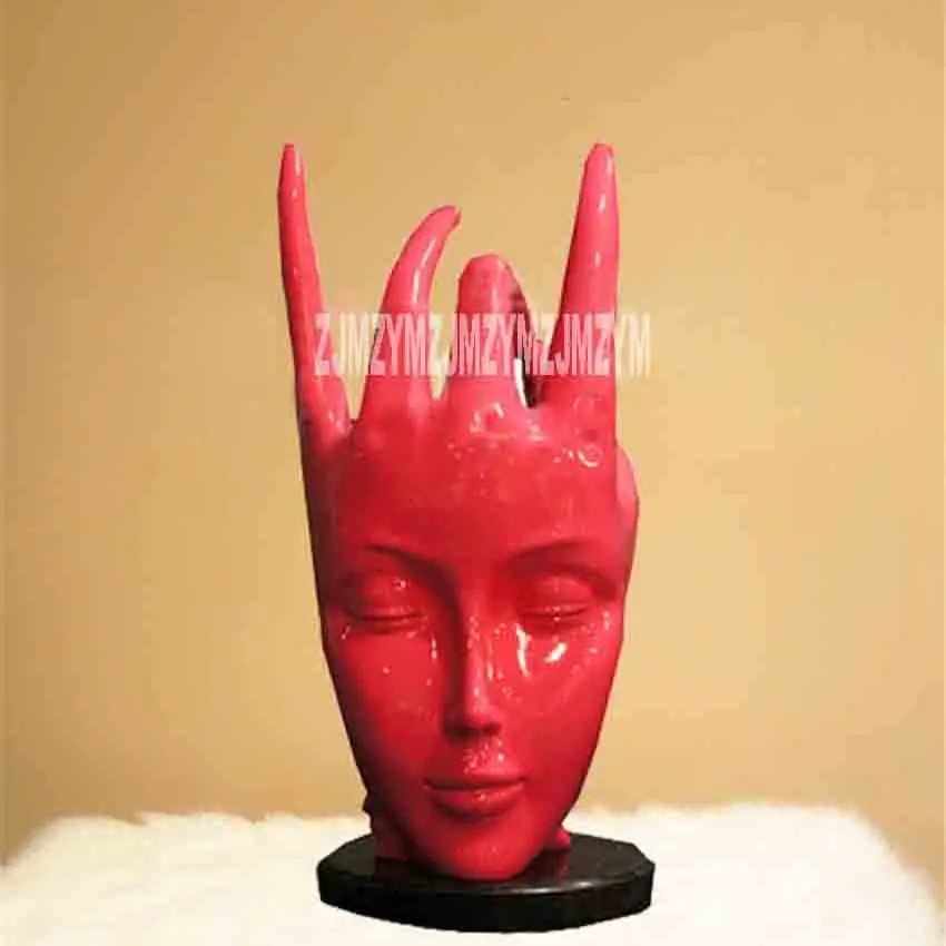 

New CY-SZL01 Abstract Female Facial Sculpture Handmade Resin Face and Hand Figure Statue Creativity Artwork Craft Ornament