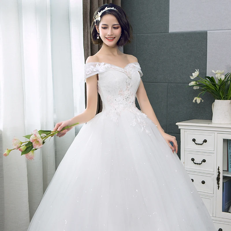 Clearance Ivory new arrive Boat neck Lace ball gown Appliques Flowers Short Sleeve formal bride dresses wedding dress 8 Clearance Ivory new arrive Boat neck Lace ball gown Appliques Flowers Short Sleeve formal bride dresses wedding dress 8
